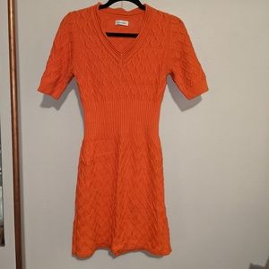 Calvin Klein Orange Sweater Dress
